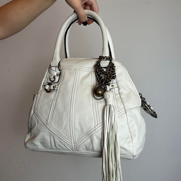Juicy Couture Handbags - Juicy Couture Vintage y2k early 2000s white leather satchel bag